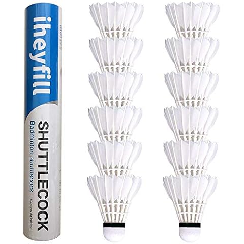 Paquete de 12 Volantes de Bádminton de Pluma de Ganso Estable y Duradero Cover
