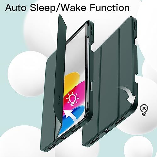 Image of JETech Cover Case for iPad (A16) 11th /10th Generation (2025 /2022) with Pencil Holder, Slim Tablet Cover with Soft TPU Back, Auto Wake /Sleep (Misty Blue)