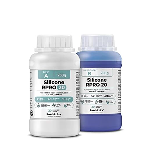 R Pro 20 Silicona Líquida para la Fabricación de Moldes de Silicona, No Tóxica Y Rápida 1: 1 Caucho Silicona para Moldes de Resina DIY, Fundición, Fabricación de Resin, Manualidades (500 gr)