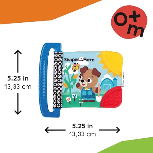 Image of Baby Einstein Farm Explorers Shapes at The Farm Teether Book, Multisensory, Ages Newborn and Up