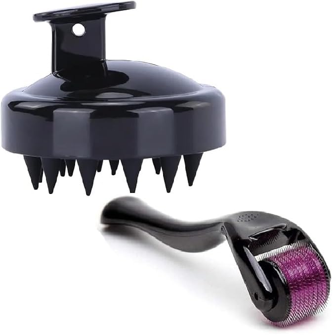 Roller for Beard Hair Skin Face 540 Titanium.5mm - Self Care Gifts Facial Skin Care Tools, Hair Scalp Massager Shampoo Brush with Soft Silicone Bristles Comb Scrubber (B0DBGKK24S) Amazon Price History, Amazon Price Tracker
