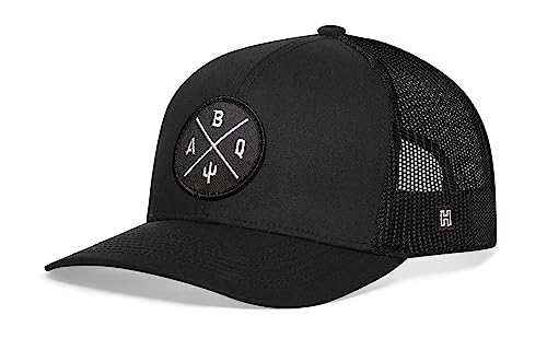 Image of HAKA State City Trucker Hat for Men & Women, Adjustable Baseball Hat, Mesh Snapback, Sturdy Outdoor Black Golf Hat