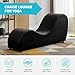 CECER Curved Chaise Lounge Chair for Yoga,Modern Velvet Yoga Chair for Stretching, Relaxing, Exercising, Chaise Lounge Indoor for Indoor Living Room,Bedroom-Black