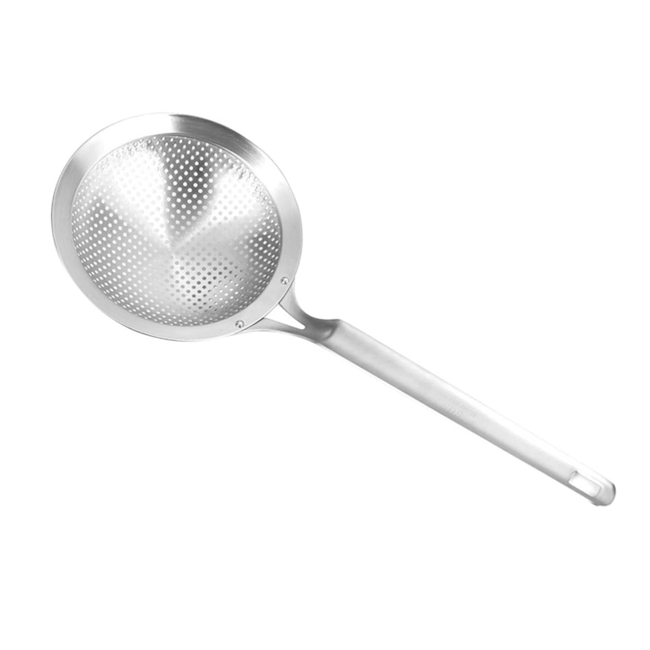 Juego de 2 coladores de cocina de acero inoxidable - Juego de colador de comida de cocina asiática y cesta para cocinar al vapor con colador de cuchara - Filtro de metal duradero para cocinar y freír