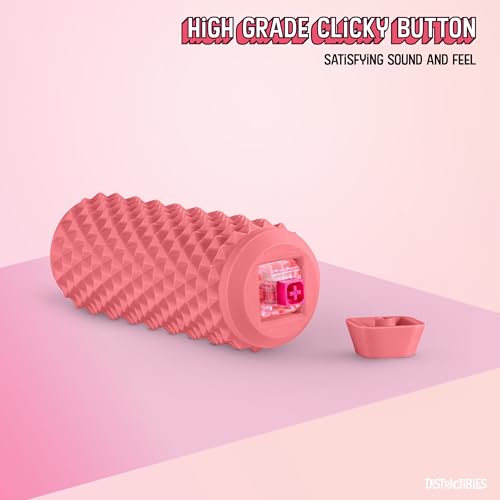 Image of Sensory Roller Fidget with Clicker, Tactile Spikes for Anxiety, Stress Relief, Pain Stim, Autism & Over Stimulation with Lanyard (Pink)
