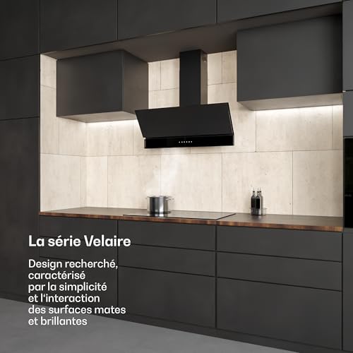 Klarstein Velaire Hotte Aspirante 90 cm Hotte Décorative 820 m³h A++ Commandes Tactiles LED Silencieuse+ Boost Hotte Cuisine - vue 3