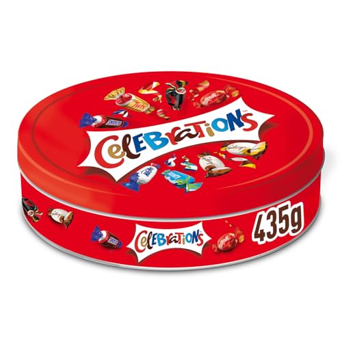 CELEBRATIONS - Boîte Cadeau en Métal - Assortiment de Chocolats au Lait à Partager - Coffret Noël - Chocolats à Offrir - SNICKERS, TWIX, MARS, MALTESERS,...