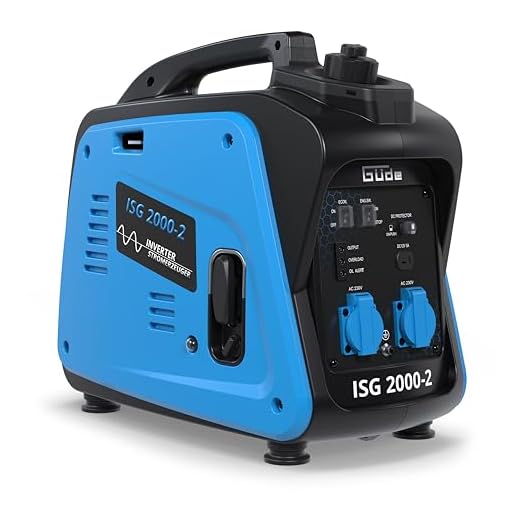 Einhell Stromerzeuger (Benzin) TC-PG 2500 (4 kW, Dauerleistung 2.100 W, max. 2.400 W, zwei 230 Volt-Anschlüsse, 15 L-Tank, Voltmeter, Überlastschalter, Ölmangelsicherung, AVR-Funktion, Seilzugstart) 5 GÜDE INVERTER STROMERZEUGER ISG 2000-2