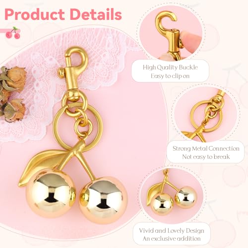 Image of TINKRSTUFF Cherry Bag Charm Cute Key Chains Cherry Purse Charms for Handbags, Strawberry Keychain Best Gifts