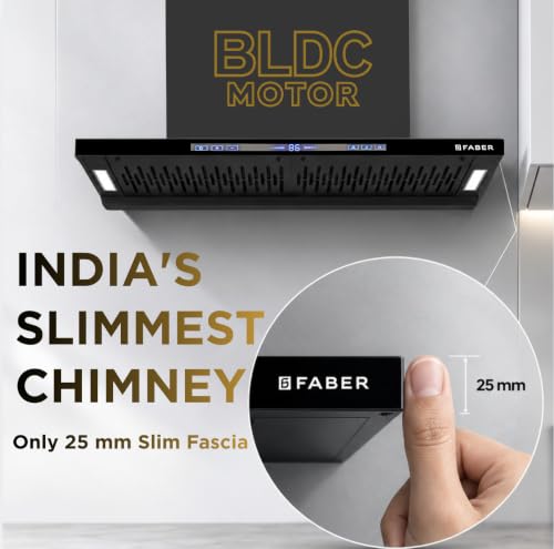 Image of Faber SLIMX 90cm 1500m /hr BLDC Autoclean Filterless T-Shape Chimney||Built In Oil Collector|Touch & Gesture Control|12Yr Motor,2Yr Comprehensive Warranty by Faber |HOOD SLIMX HC SC FL BK BLDC IN 90-T
