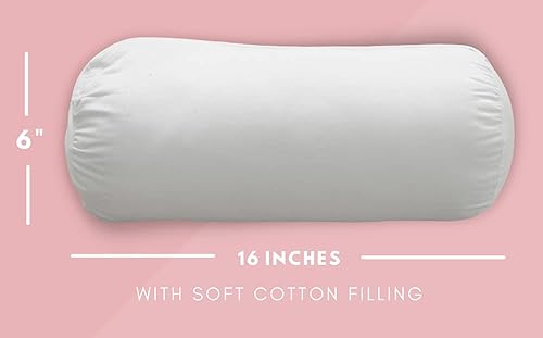 Miniatura 10 de Funda de almohada enrollable para el cuello, 100% algodón, funda blanca extraíble con cierre de cuerda en ambos extremos, 6 pulgadas de diámetro