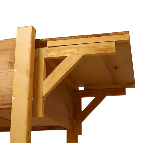 Jardinière surélevée à 8 compartiments marron avec table et étagère