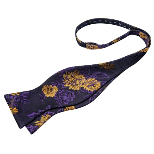 Image of DiBanGu Silk Bowtie Mens Woven Self-Tied Bow Tie Wedding Party