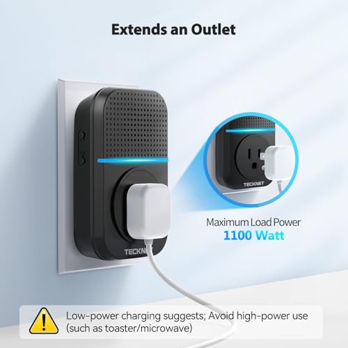 TECKNET Wireless Doorbell, Plug-through Door Bell, IP66 Waterproof Doorbells, 1300ft Cordless Rang Door Bell Ringer Wire - Additional View