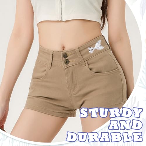 Image of SANNIDHI Jeans Waist Tightener Fish-Tail Buttons Pins for Waist Tightener for Pants Women, Reusable Cincher Clips to Tighten Loose Pants, Clothing Dresses Skirts Set of 2