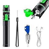 30KM Optischer Fehlerortungsgerät, Glasfaserkabeltester mit 2,5 mm FC Stecker auf LC Buchse Adapter, 650nm Glasfaserlichtquelle für optische Kommunikation und Messungen (30 KW + Grünes Licht)