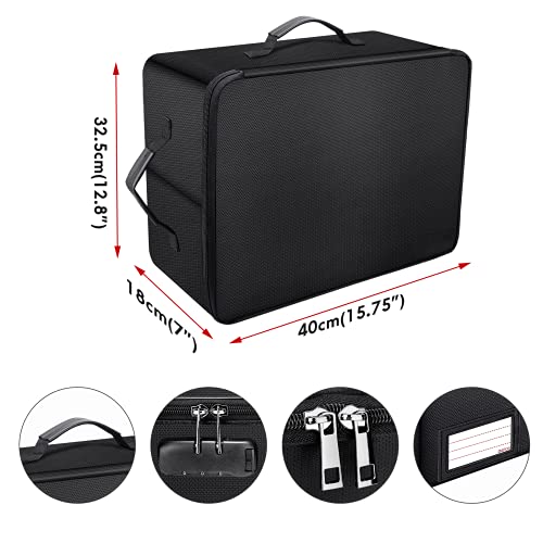 Engpow File Organizer Box With Lock,Large Fireproof Document Box 4-Layer File Storage Box,Collapsible Hard Filing Box With Handle,Non-Dusty Portable Travel Home Office Safe Bin For Files,Laptop,Paper #TOP5