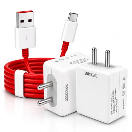 Image of 80-watt Supervooc Charger with 1M Type-C Cable Supports Dash /Wrap /Superdart /Vooc|80Watt Fast Charging Adapter for for OnePlus 15R /15 /13s /13 /12 /12R /11 /11R /Nord CE6 Lite /Ce6 /6 /5 /Ce5 /iQOO-White