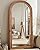 Coomily Full Length Mirror, 76"×34" Wooden Mirror Full Length with Stand Wood Floor Mirror, Oversized Stand Up Mirrors Large Wall Mirrors, Wall Mounted Mirrors, Arched Vintage Style, Browm