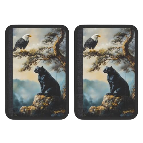 Panther and Eagle Car Seat Belt Cover 2 Pack Seatbelt Strap Shoulder Pad Protector Universal Comfort for Car