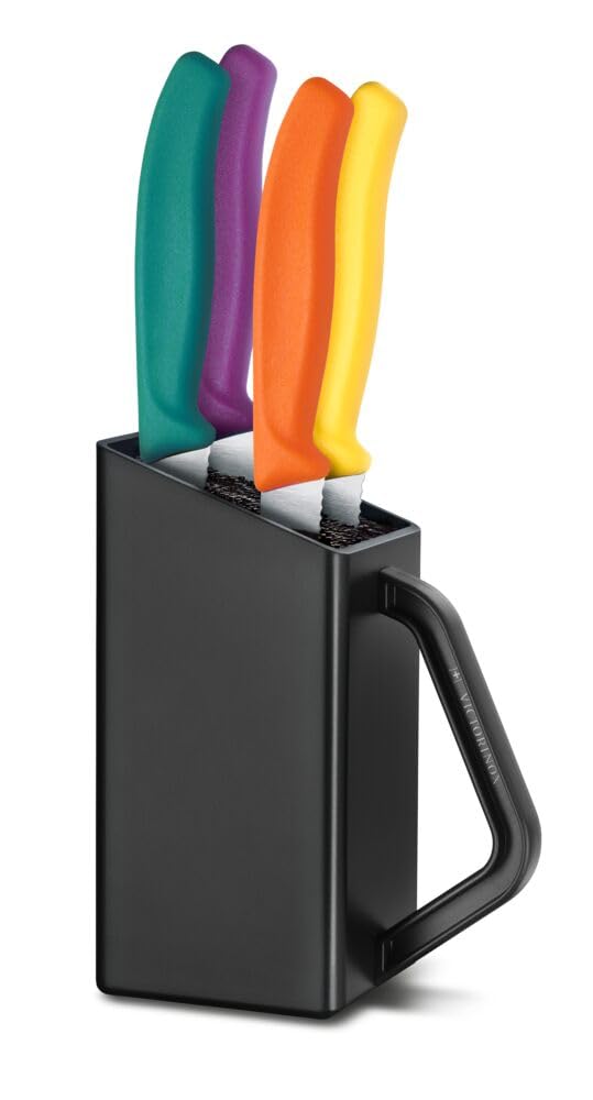 Victorinox Swiss Classic Knife Block for Steak and Pizza Knives, 4-piece Filled, Knife Storage