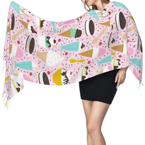 Alpaca And Cactus Print Tassel Scarf -Women'S Thick Large Blanket Shawl Scarf Winter Warm Shawl Scarf,3