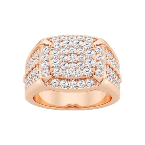 10K 14K 18K Gold Men's Diamond Engagement Ring Mico Pave Cluster Diamond Ring for Men Size 4-164