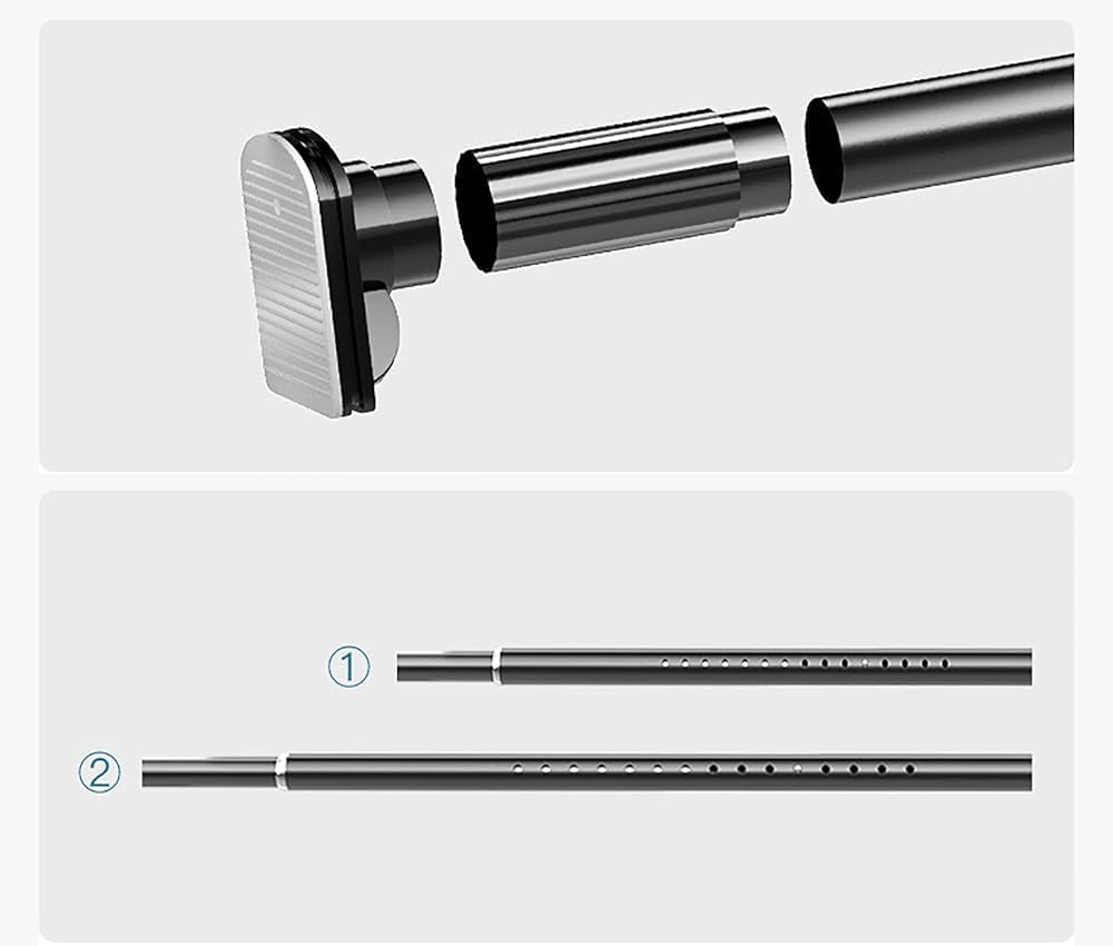 No Drill Expandable Tension Curtain Rod, Adjustable Heavy Duty Shower Curtain Rod for Bathroom & Closet Windows, Spring Design (Size: 120-174cm, Color: B)