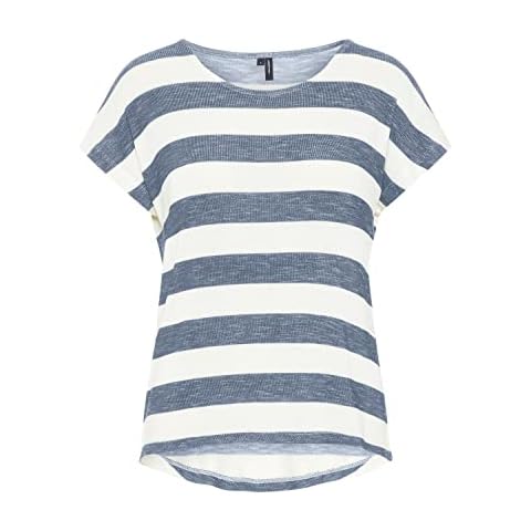VERO MODA Women's VMWIDE Stripe S/L GA JRS NOOS Top Cover