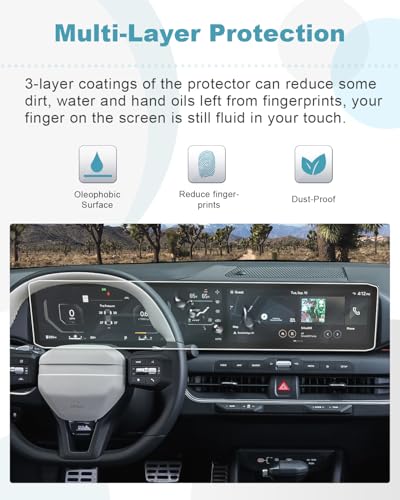 Image of CDEFG 2Pcs for 2026 Kia K4 Screen Protector K4 Accessories Dual 12.3-Inch | for 2025 2026 Kia K4 (LX /LXS /EX /GT-Line /GT-Line Turbo) Accessories All-in-One Touchscreen & Instrument Nano Screen Cover