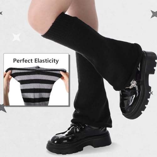 3 Pairs Women Leg Warmers Y2k Knitted Long Leg Warmers Goth Lolita Accessories4