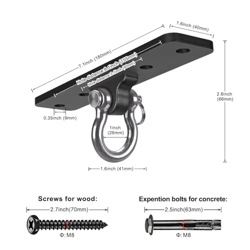 Dolibest-Ceiling-Mount-Swing-Hanger-Heavy-Duty-Swing-Set-Hook-for-Porch-Swing-Hammock-Chair-Yoga-Silk-Suspension-Straps-Gymnastic-Ring-Wall-Anchor-for-Resistance-Bands-900LB