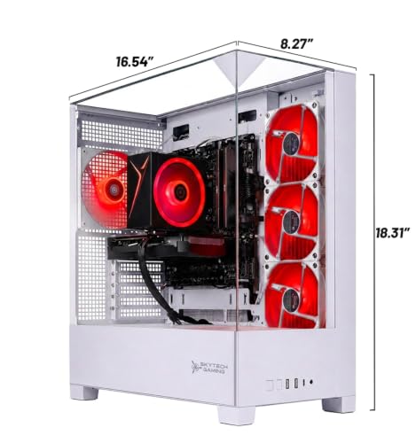 Image of Skytech Gaming Archangel 5 Gaming PC, AMD Ryzen 7 8700F 4.1GHz, NVIDIA RTX 5060 Ti 8GB VRAM, 1TB NVMe SSD, 16GB DDR5 RAM 6000, 750W Gold PSU, Wi-Fi 5, Windows 11, Desktop