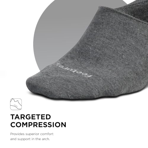 Image of Feetures Everyday Men's Ultra Light Invisble No Show Sock, Gray, XL