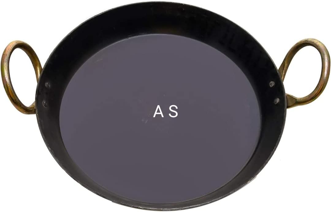 A S Heavy Base Iron Flat Kadai/Tavi/Fry Pan/Tai for Making jalebi, dal tadka, etc. (10 inch 25 CM 1 Liter)