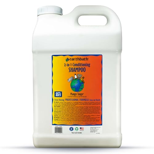 earthbath 2 in 1 Conditioning Dog Shampoo Gentle Shampoo and Conditioner for Smelly Dogs Dog Wash in Bulk Softens and Detangles Use for Pet Grooming Dilutes 331 Mango Tango 25 Gallon 1 Pack