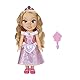 Disney Princess Aurora Puppe 35cm, reflektierende Glitzeraugen, bewegliche Gelenke, ausziehbares Kleid, Schuhe, Krone, langes Blondes Haar, für Mädchen ab 3 Jahren