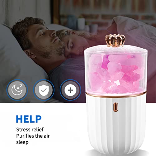 Giantrio Salt Lamp - Himalayan Salt Lamp 2 In 1 Crystal Salt Lamp Essential Oil Diffuser, 7-Color Light Salt Lamp Night Light For Living Room, Bedroom (White) #TOP6