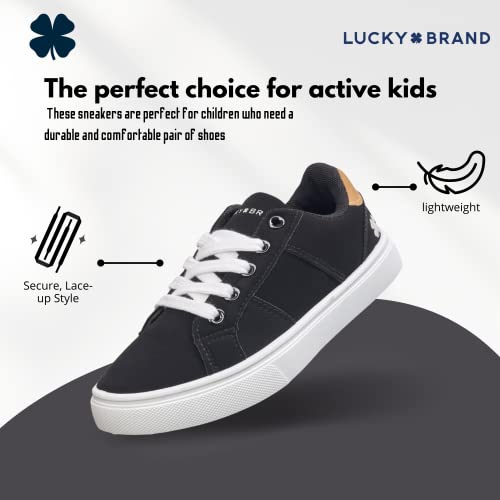 Lucky Brand Chase Kid’s Casual Lace-Up Sneakers Comfortable Unisex Childrens Running Walking Child Fashion School Sneaker Shoes For Boys And Girls (Little Kid) In Black Size 1 #TOP2