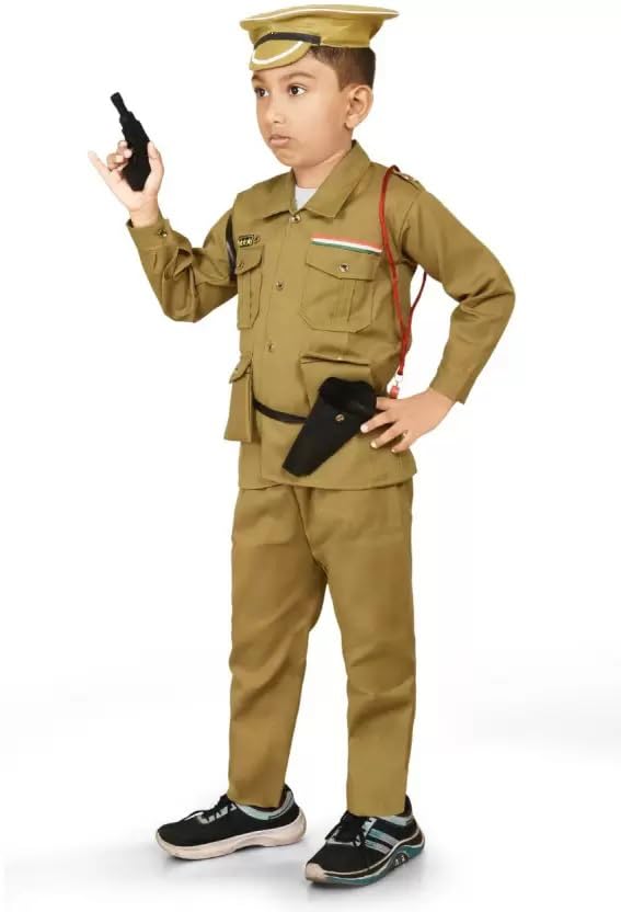 Anush Collections Kids Girls and Boys Cotton Law Enforcement Hero: Childrens Police Officer Uniform Set of (Pant,Shirt,Cap,Gun Cover with Belt,Gun,Whistle,Whistle Rope) (B0D1MG3XJC) Amazon Price History, Amazon Price Tracker