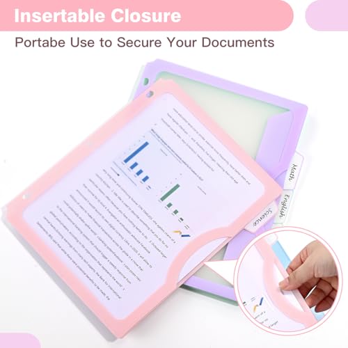 15 Counts Dividers with One Full Pocket, 5-Tab Binder Dividers for 3 Ring Binder, Recipe Binder Dividers for US Letter Size 8.5 x 11', Index Dividers for Back to School, Pastel Color (3) - Image 5