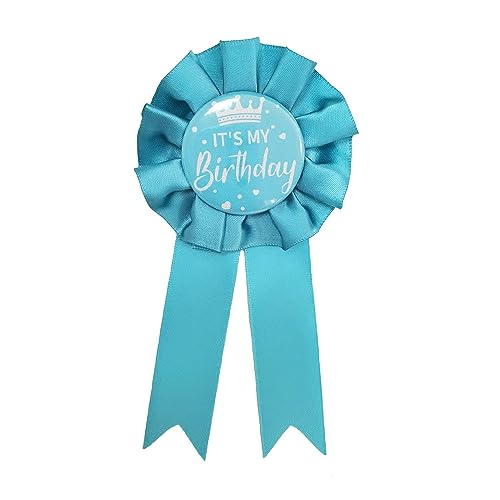 Image of It's My Birthday Badge Pin Birthday Brooch Pin Party Birthday Pins Brooch Belt for Girls 2Pcs Birthday Party Decorations-Lake Blue
