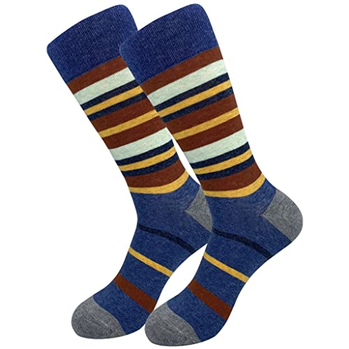 Douxie 5 paar maten katoenen halfhoge sokken for heren Zakelijke herfst- en wintergestreepte geruite jurksokken - Afbeelding 7