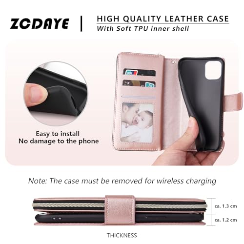 Funda iPhone 13 Pro protectora que evita la pérdida de monedas con cremallera segura 6