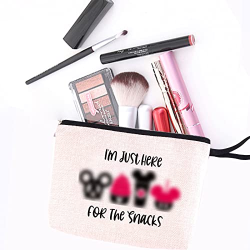 Hanamiya Na Snacks Bag for Travel, Funny Waterproof Makeup Bag, Washable, Reusable for Travel, Beach, Cute Toiletry Bags for Girls Teens Friends- I'm Just Here for The Snacks4