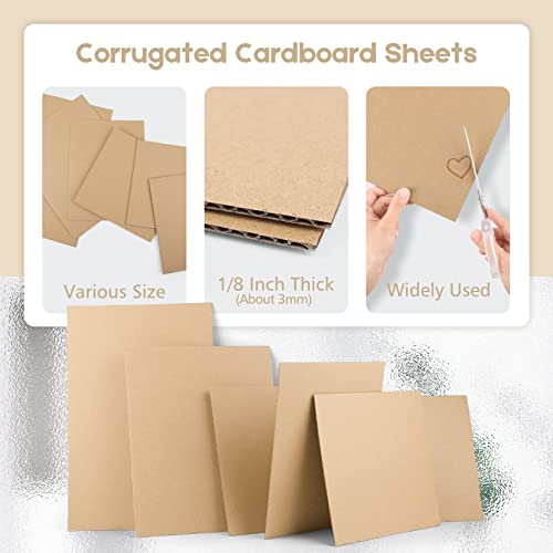 Image of Golden State Art 10 Pack 8x10 Corrugated Cardboard Sheets 1 /8 inch Flat Inserts | Flat Layer Pads, Corrugated Card Board Inserts For Packing, Mailing or DIY Art Crafts, Box Dividers (Brown)