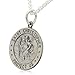 All Patron Saints Round Antiqued St. Christopher Necklace Medal in Solid Sterling Silver With 20 Inch Chain And Jewelry Gift Box - Size 18 MM (Teen or Woman) - Custom Engraving