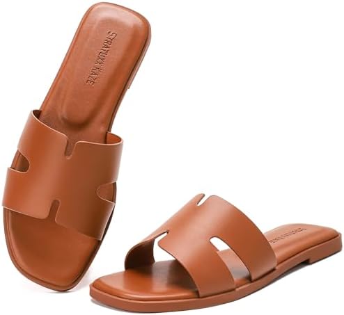 Stratuxx Kaze Women's Open Toe Flat Dress Slide Sandals