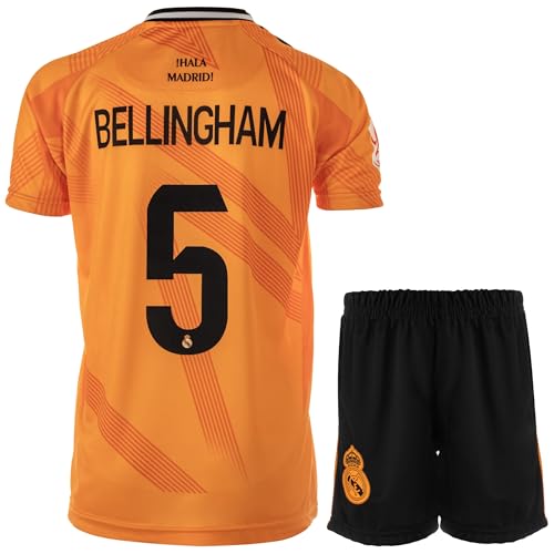 Hawkara R. Madrid Bellingham #5 Orange Auswärts Kinder Trikot mit Kurz,...