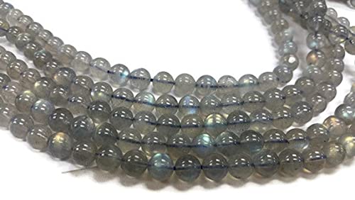 Labradorite perles rondes 7mm de qualité supérieure avec reflets feu bleu et jaune